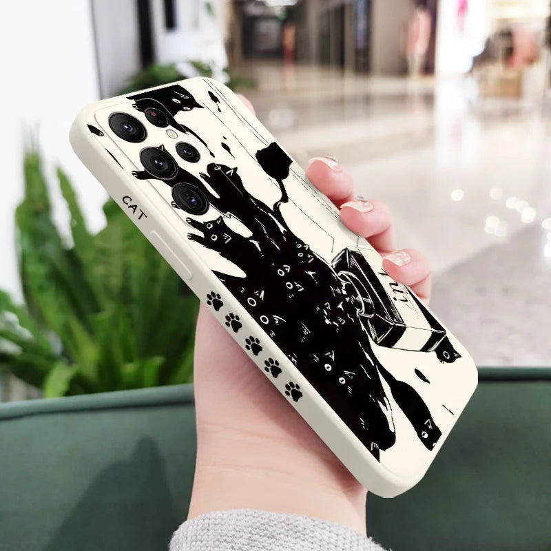 Cat Phone Case For Samsung Galaxy S24 S23 S22 S21 S20 Ultra Plus FE Cover