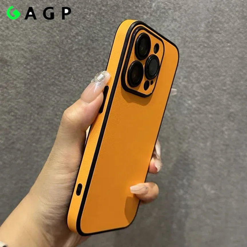 Double Color Leather iPhone Case