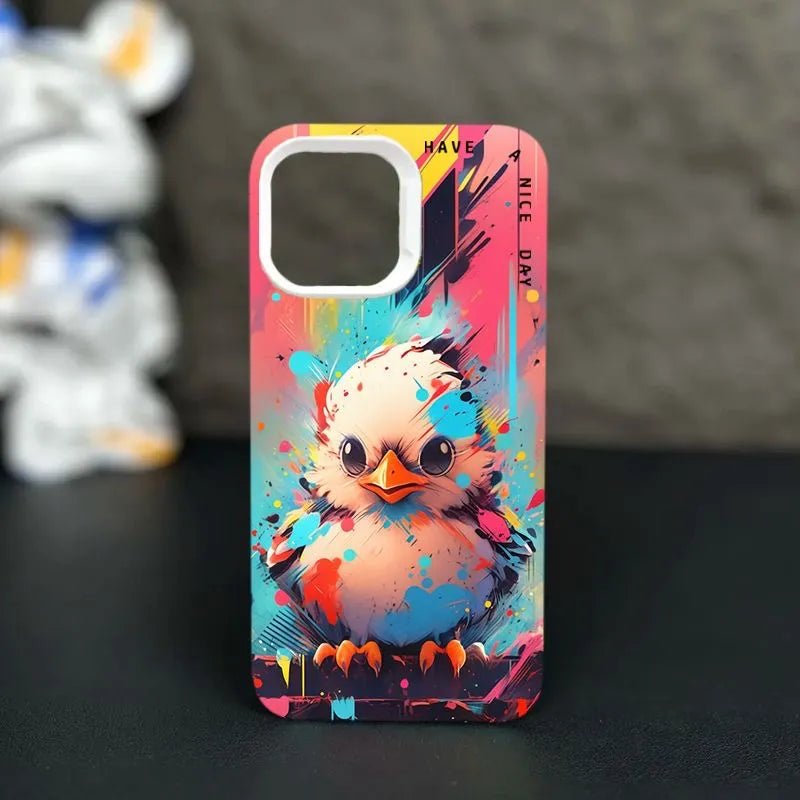 iPhone13 15 14 Pro Max Fashion iPhone Case Cartoon Animal Pattern Matte