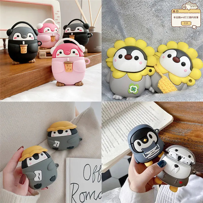 Cartoon Silicone Earphone Cases For Airpods 1 2 3 Pro Case Cover