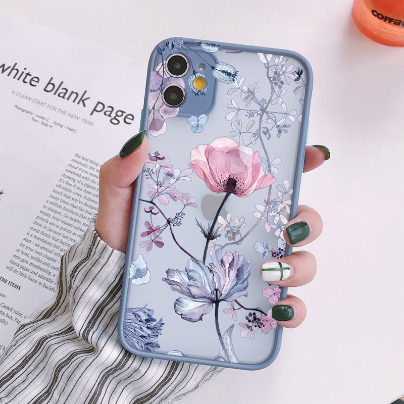 Flower Phone Case for iphone 12 13 14 Pro Max 14 Plus Back Shockproof Cover