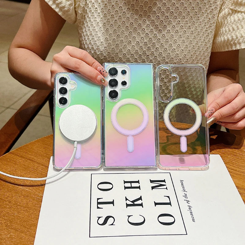 For Magsafe Magnetic Soft Rainbow Phone Case