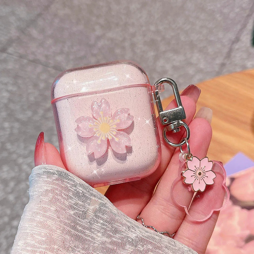 Flowers Headset Case For Airpods 1 2 3 Headphone Cover Bracelet