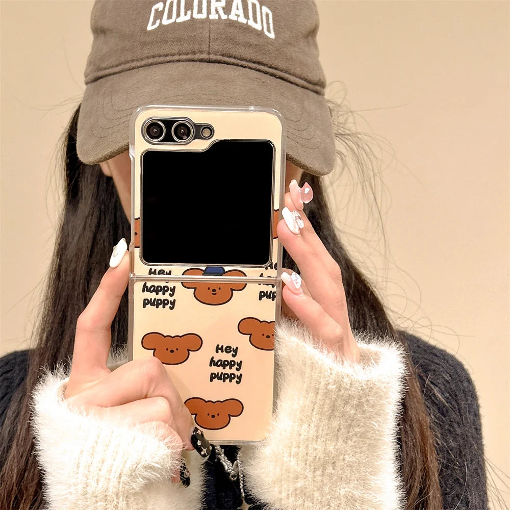 Bear Phone Case for Samsung Galaxy Zflip5 Z Flip3 Flip4 Cover