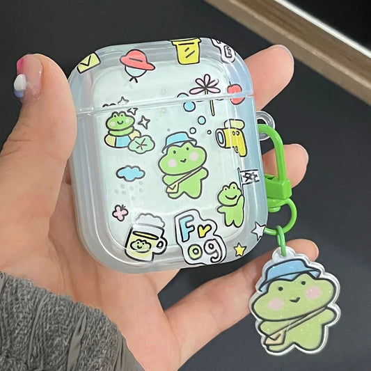 Cute Cartoon Frog Case For Airpods Pro 3 Case Clear Case For Airpod 1 2 3 Pro2