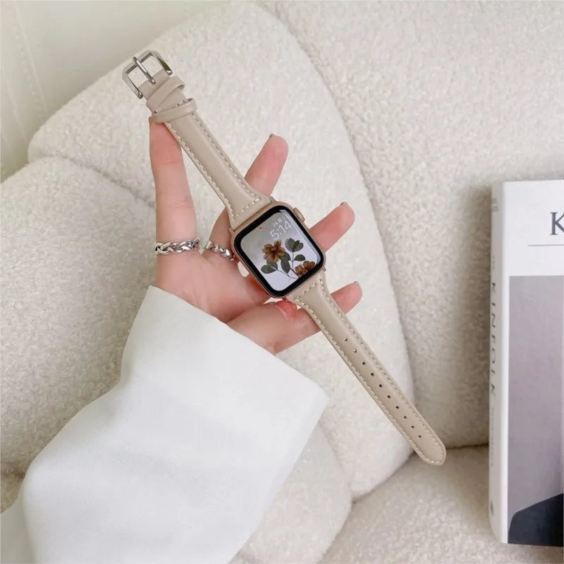 Slim Leather Strap for Apple Watch Band