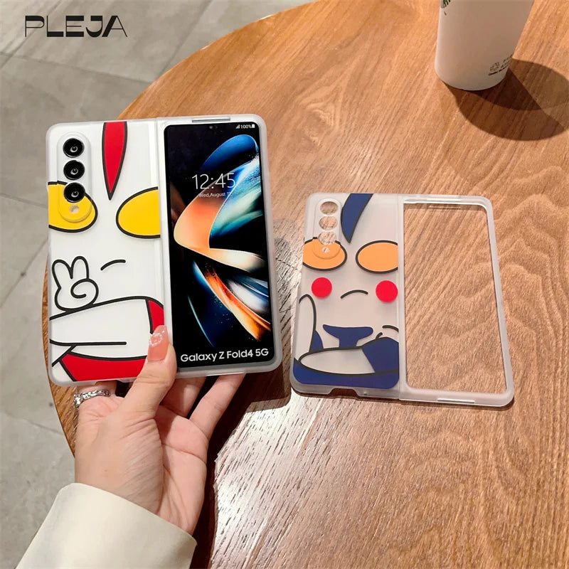 Cute Anime Phone Case For Samsung Galaxy Z Fold 3 4 5 Soft Silicone Cover For Z Fold3