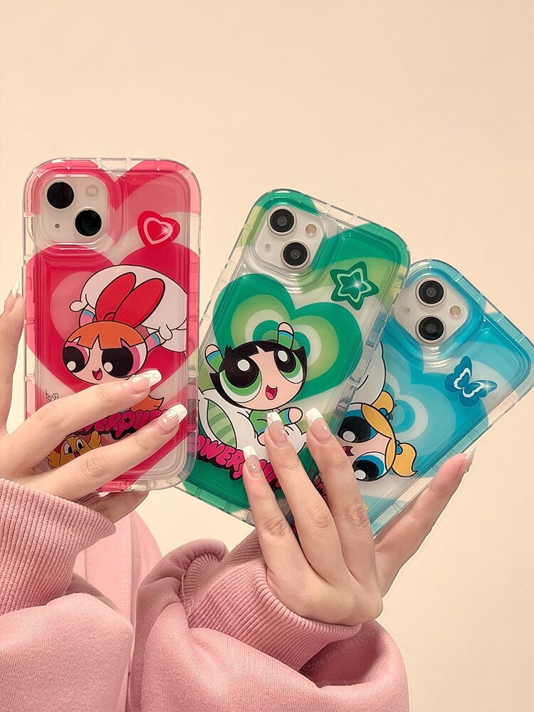 Phone Case for iPhone 15 14 13 12 Pro Max Plus Cartoon Clear Cover