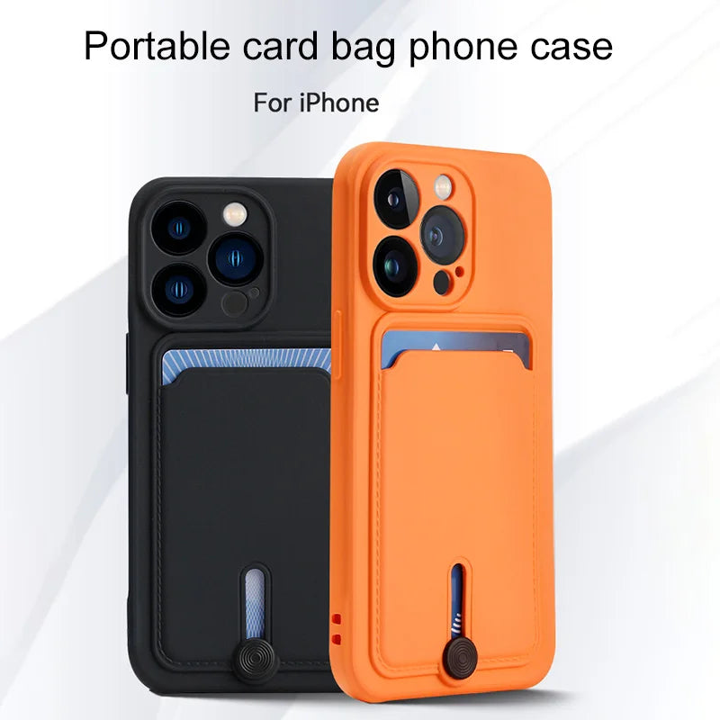 Card Holder Phone Case For iphone 13 14 12 15 Pro Max Soft Cover Case for iphone