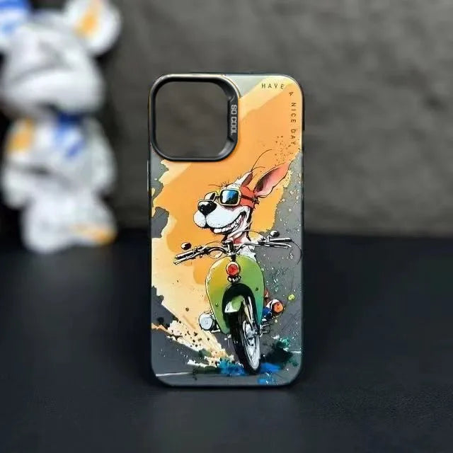 iPhone13 15 14 Pro Max Fashion iPhone Case Cartoon Animal Pattern Matte