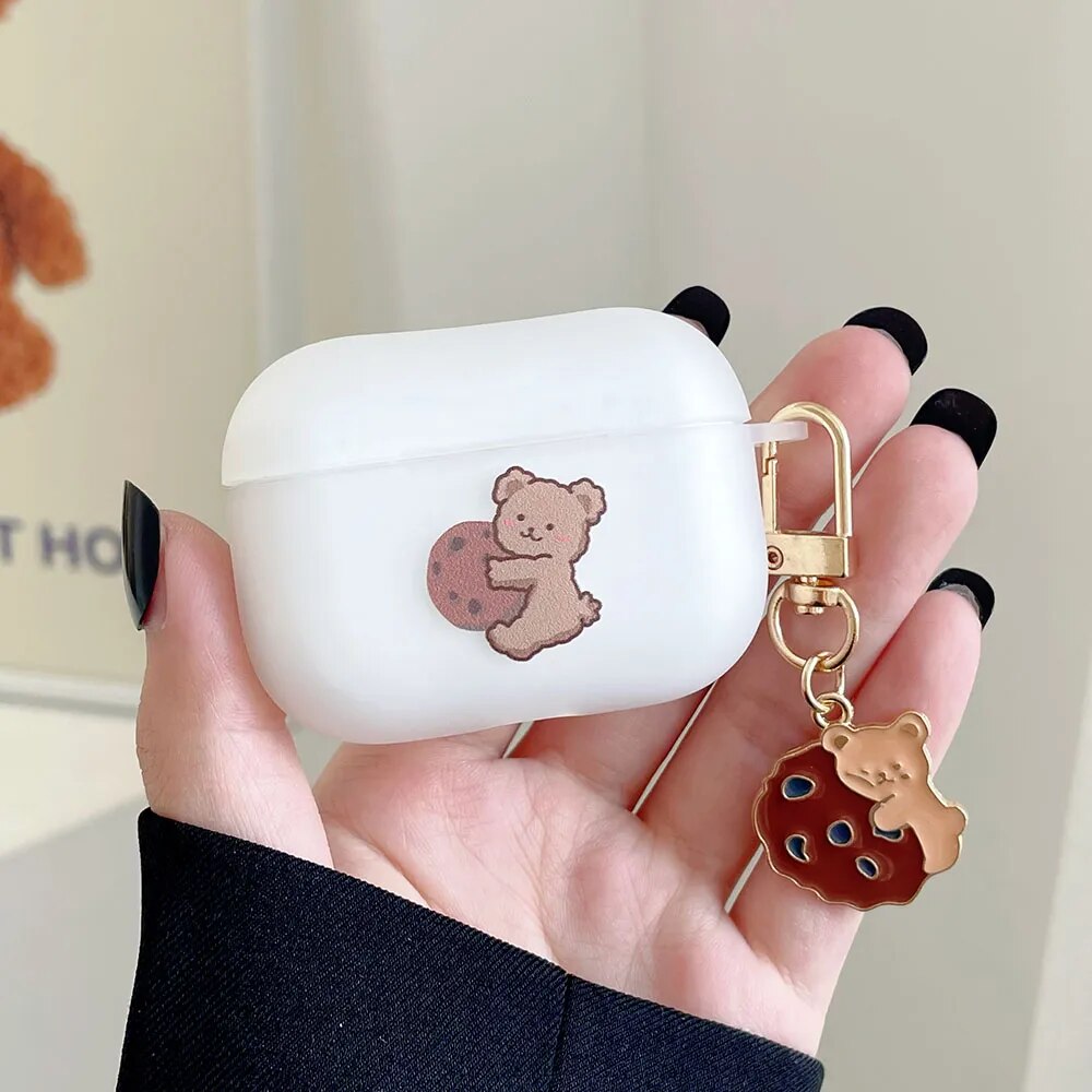 Case for AirPods 3 2 Soft Cute Cover For AirPods Pro Headset Cases with Keyring