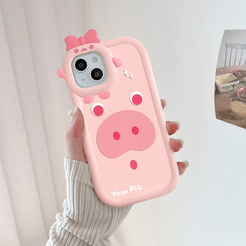 Cute Pig Case For IPhone 14 13 12 15 Pro Max Plus Cover