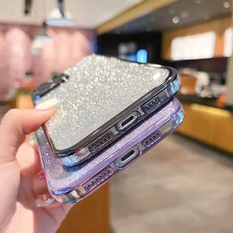 S23 22 20 21 Glitter Plating Case For Samsung Galaxy S23 S21 S20 Fe S22 Plus Ultra 5G Silicone