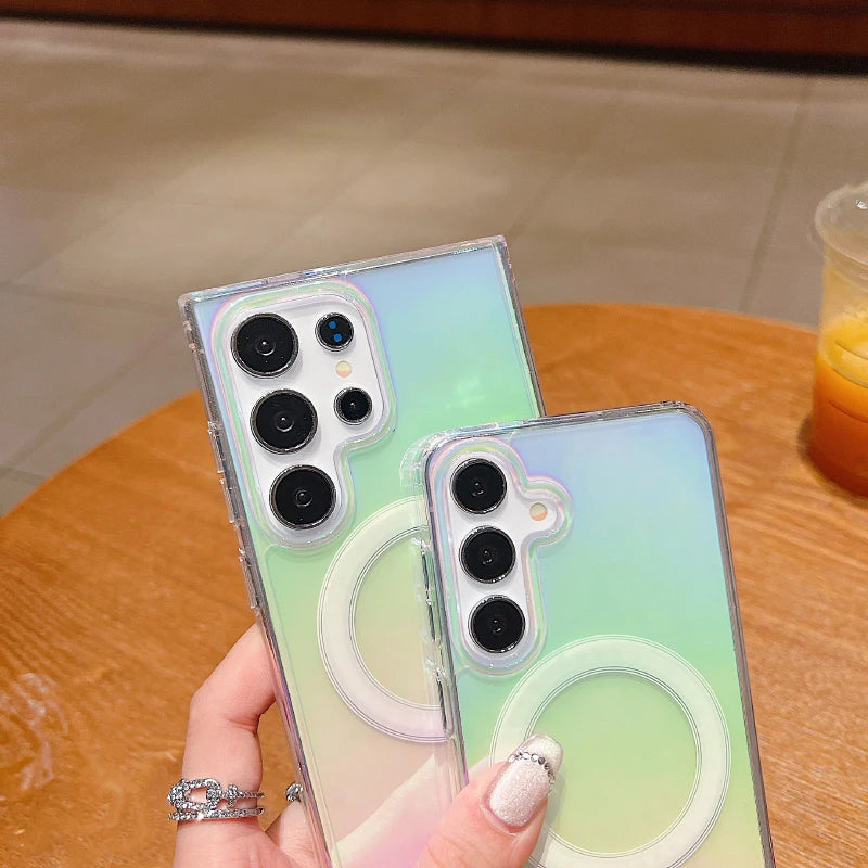 For Magsafe Magnetic Soft Rainbow Phone Case