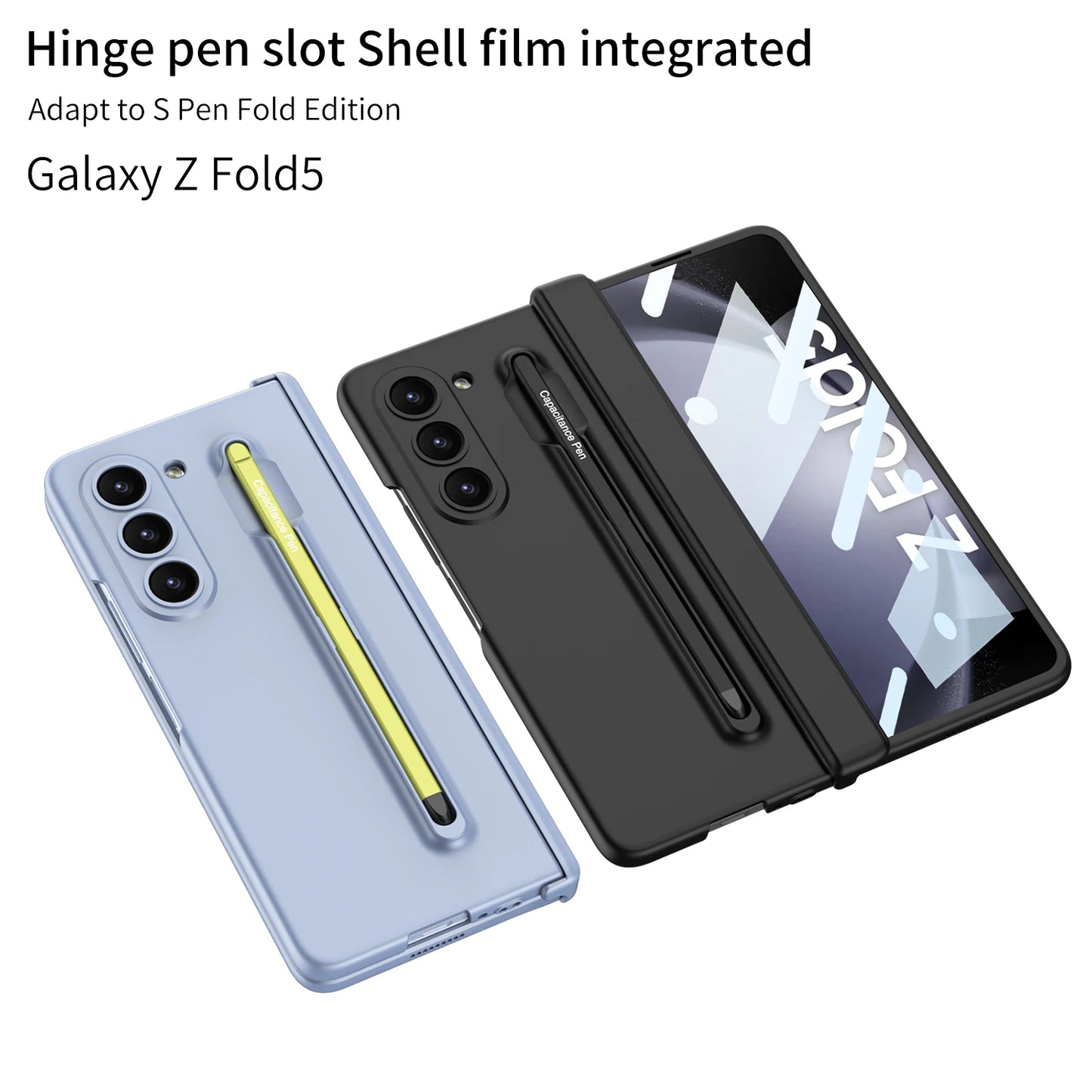 For Samsung Galaxy Z Fold 5 Case Matte Magnetic Folding With Pen Slot Shockproof Cover