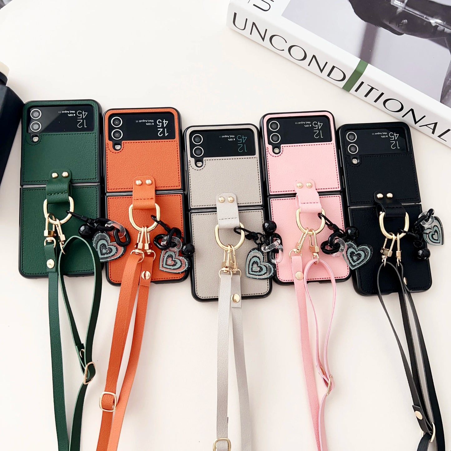 Crossbody Leather Lanyard Holder Phone Case for Samsung Galaxy Z Flip 3 5G Z Flip3 Flip4 Z flip 5