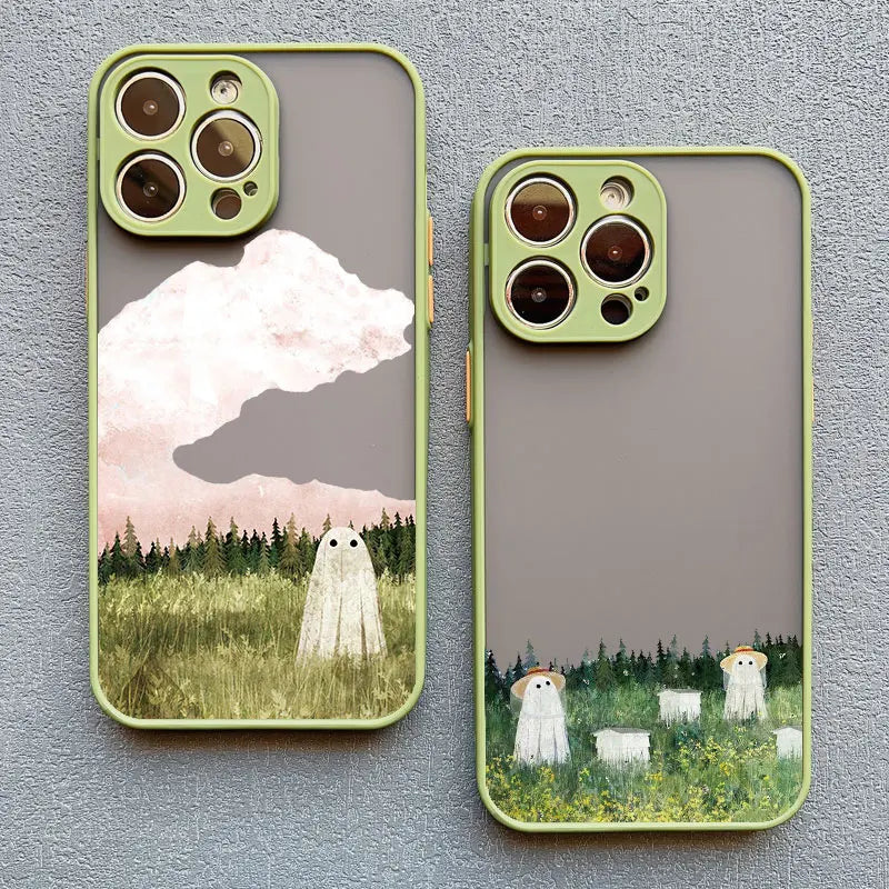 Cute Ghost Phone Case For iPhone 15 14 Plus 13 12 Pro Max Cover