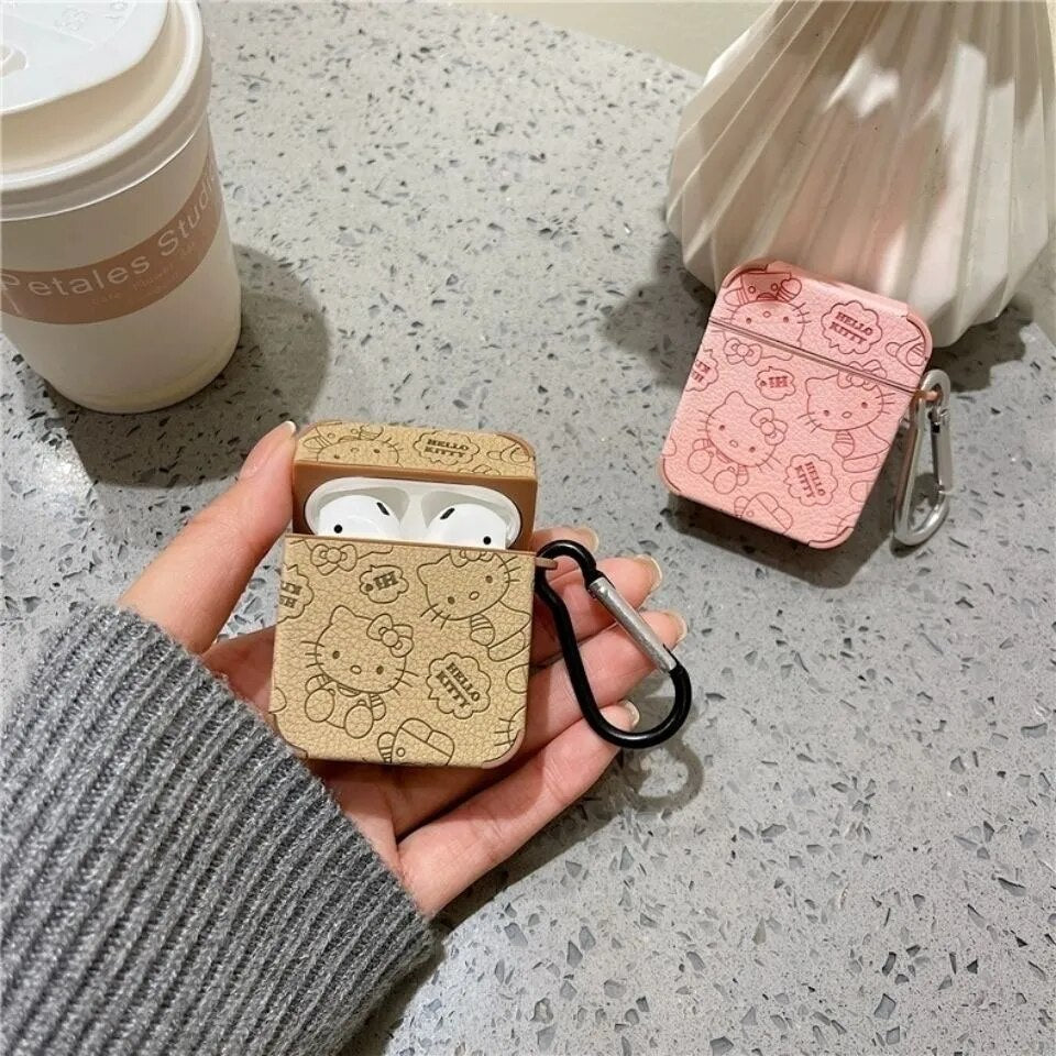 Leather Fashion Earphone Set Silicone Hard case Earphone for AirPods 1 2 3 Pro Cover