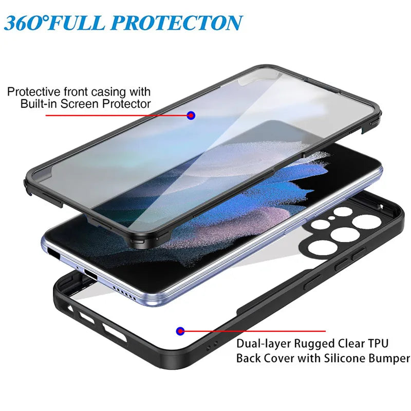 Case For Samsung Galaxy S24 S22 Ultra S21FE S23 Plus A13 A32 A52 A72 A73 Screen Shockproof Cover