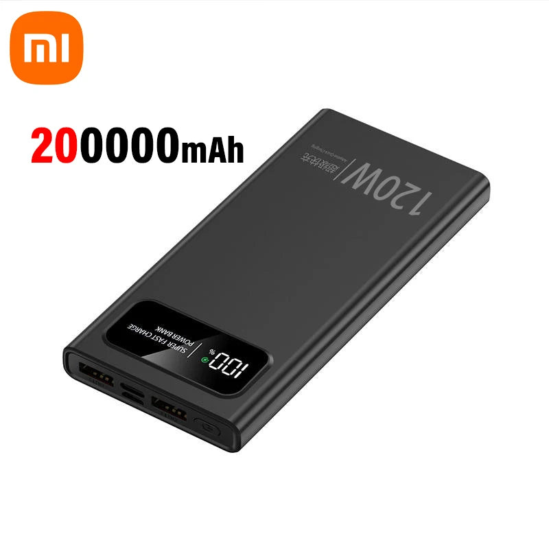 200000mAh 120W Power Bank Super Fast Charging Battery Power Bank