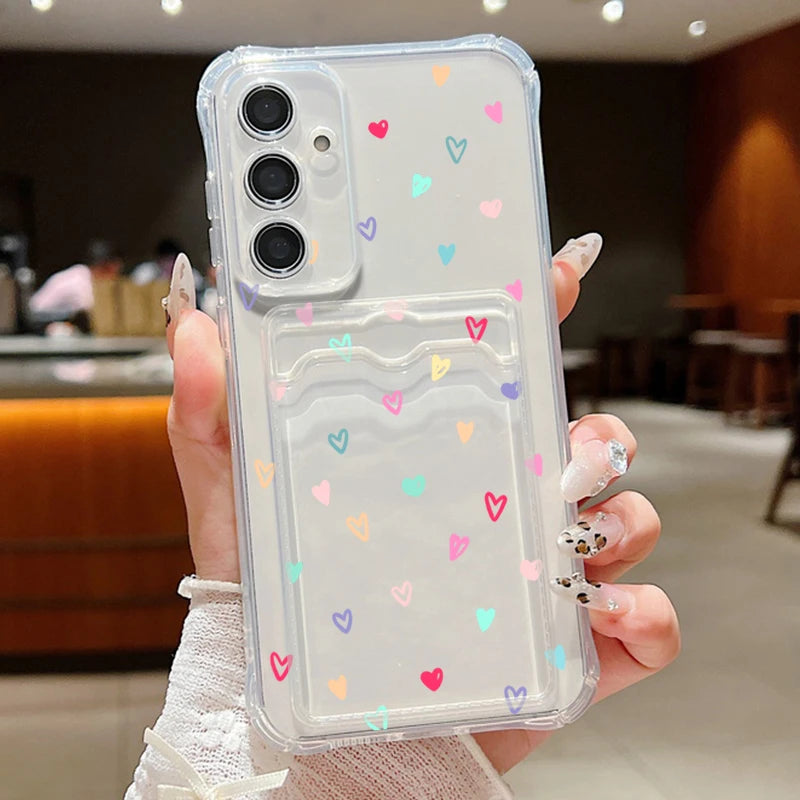 Card Slot Love Heart Case For Samsung Galaxy