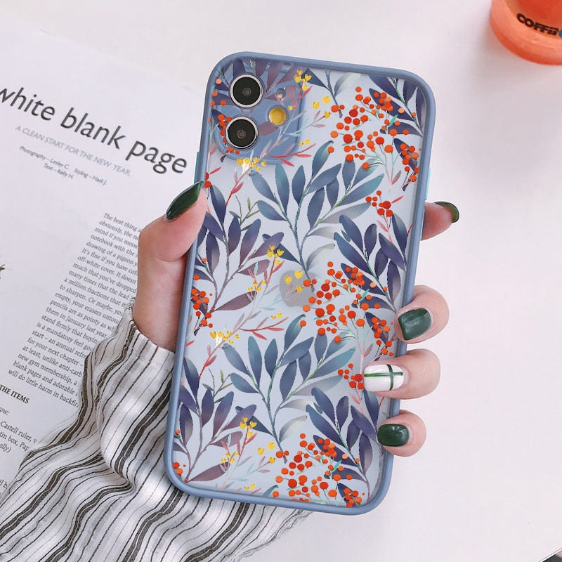 Flower Phone Case for iphone 12 13 14 Pro Max 14 Plus Back Shockproof Cover