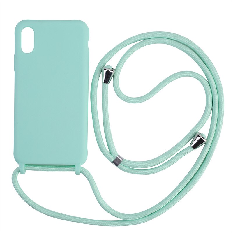 Liquid Silicone Crossbody Lanyard Phone Case For iPhone 15 14 13 12 Pro Max Plus