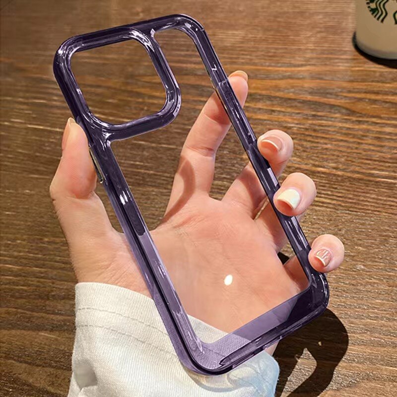 iPhone 15 14 13 12 Transparent Shockproof Hard Acrylic Case