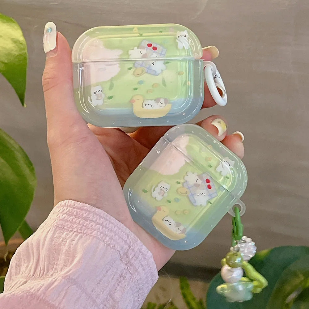 Cute clear airpods 1 2 3 pro 2 bluetooth earphone case