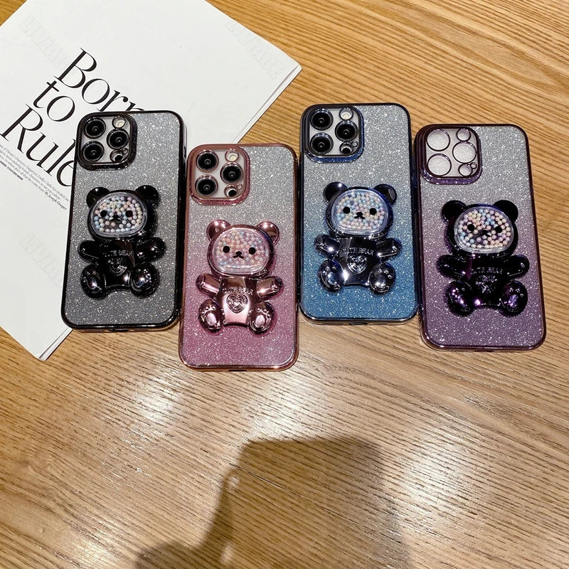 Cute Bear Holder Case On For Samsung Galaxy