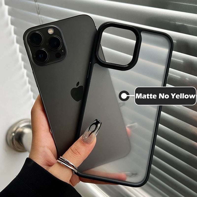 Matte Case for iPhone 15 14 13 12 Pro Max Plus Shockproof Cover