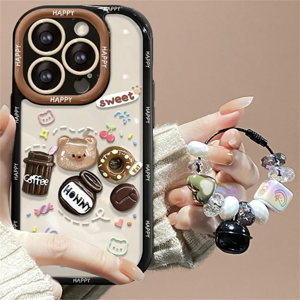 Cute Soft Phone Case For iPhone 15 Pro Max 14 Plus 12 Pro 13 Cartoon Cover