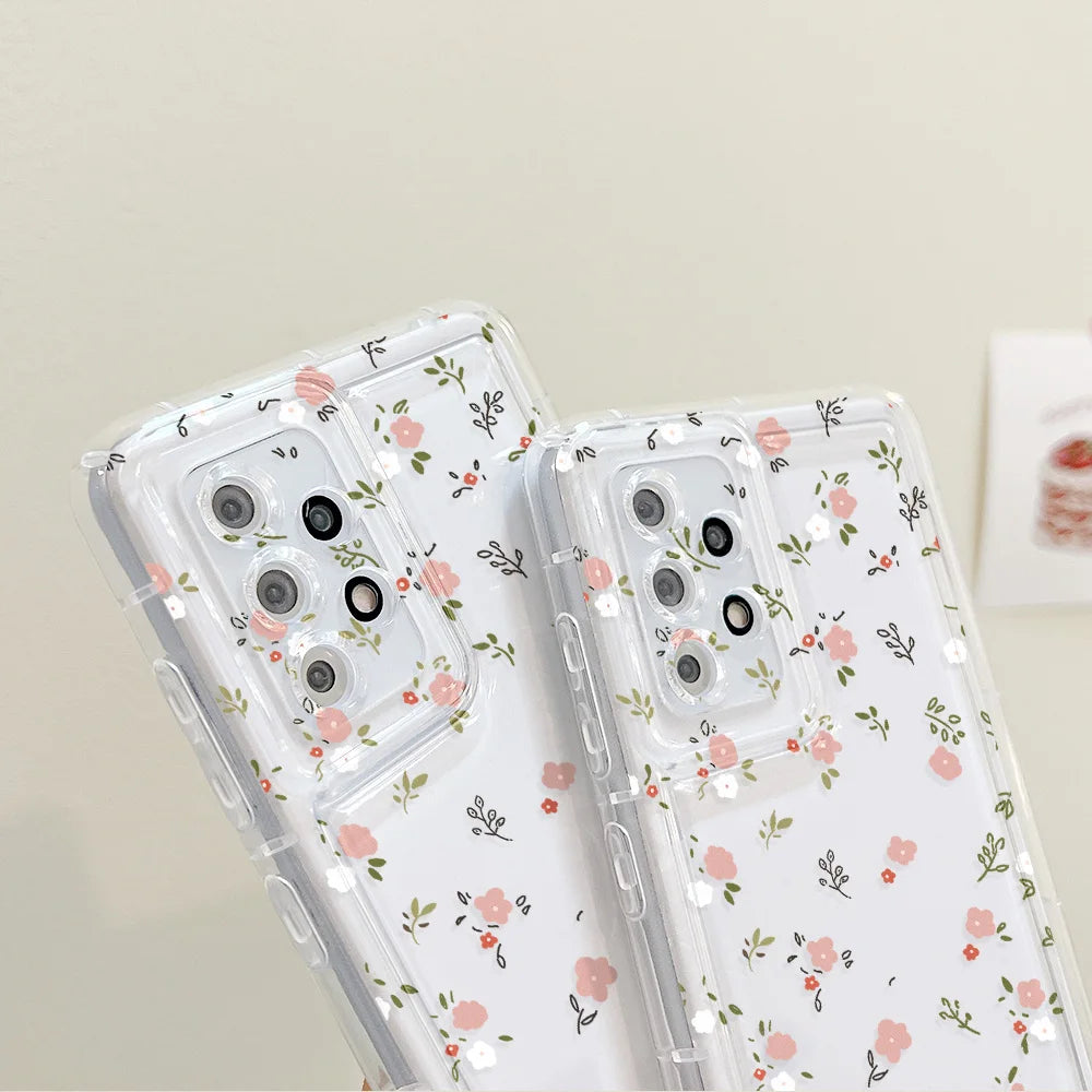 Clear Flower Case For Samsung S20 FE S23 Ultra S22 S21 Cover