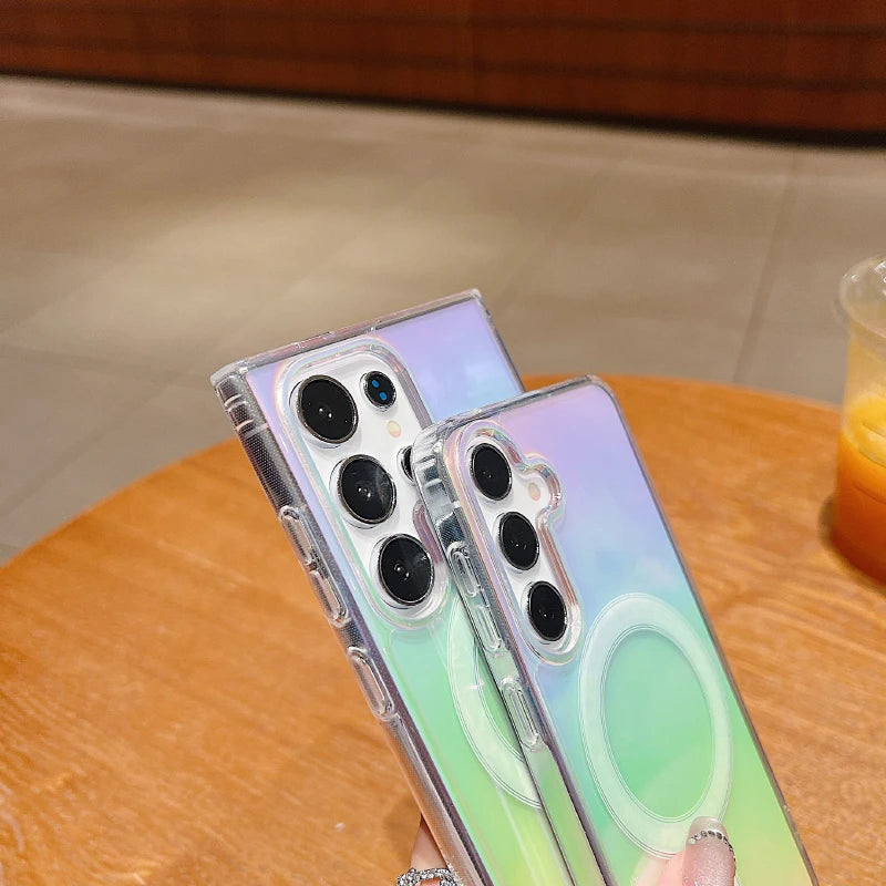 For Magsafe Magnetic Soft Rainbow Phone Case