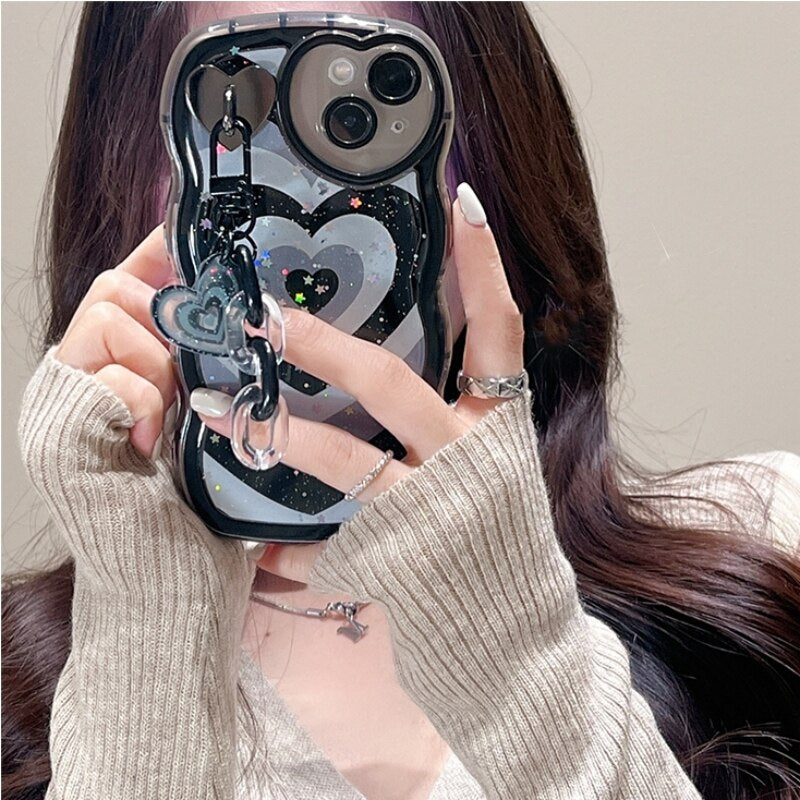 Keychain Cute Case For iPhone 14 13 12 Pro Plus XS Max Soft Cover