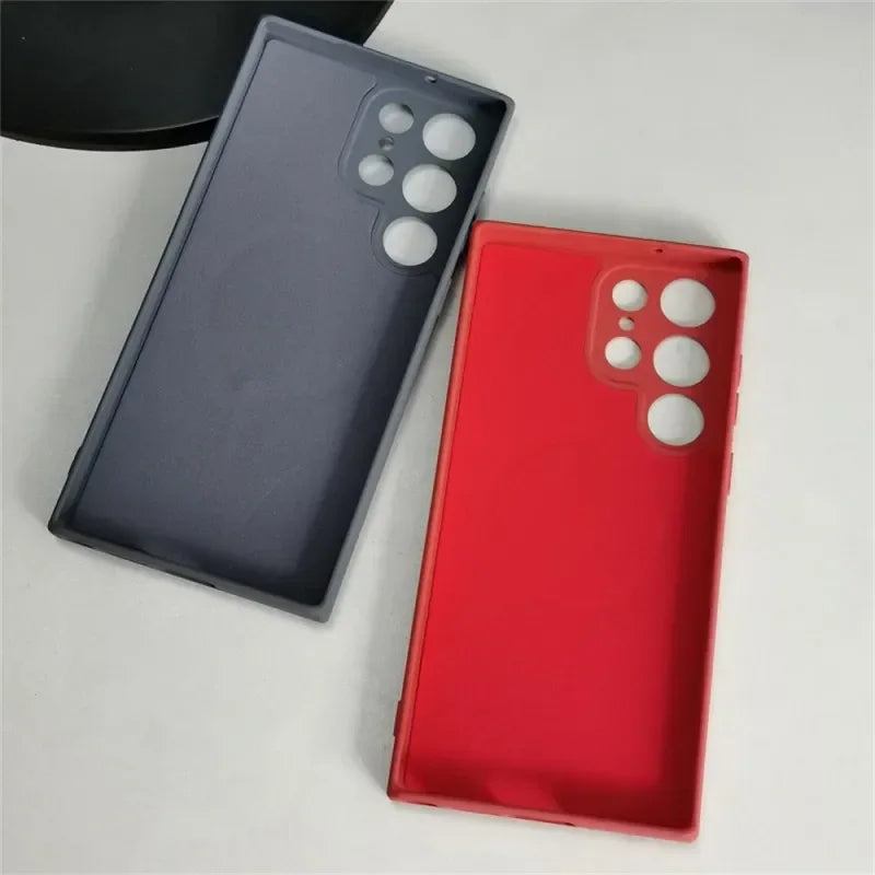 Magnetic Liquid Silicone Case  For Samsung S24 S23 Ultra S22 S21 Plus S23 FE For Magsafe