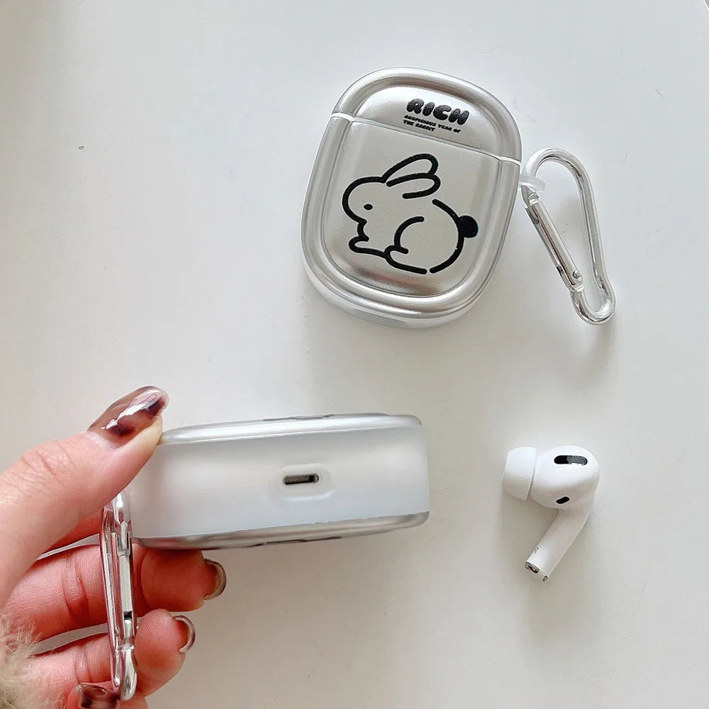 Silver Airpods 1 2 3 AirPod Pro 2 Case with Hook Line