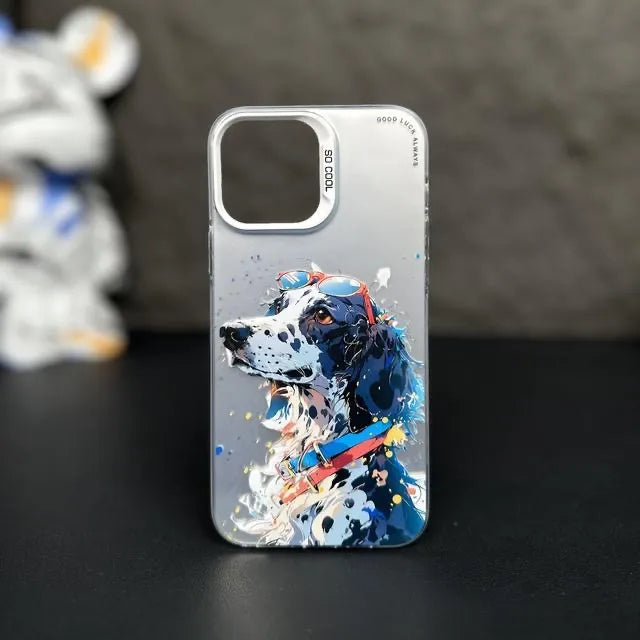 iPhone13 15 14 Pro Max Fashion iPhone Case Cartoon Animal Pattern Matte