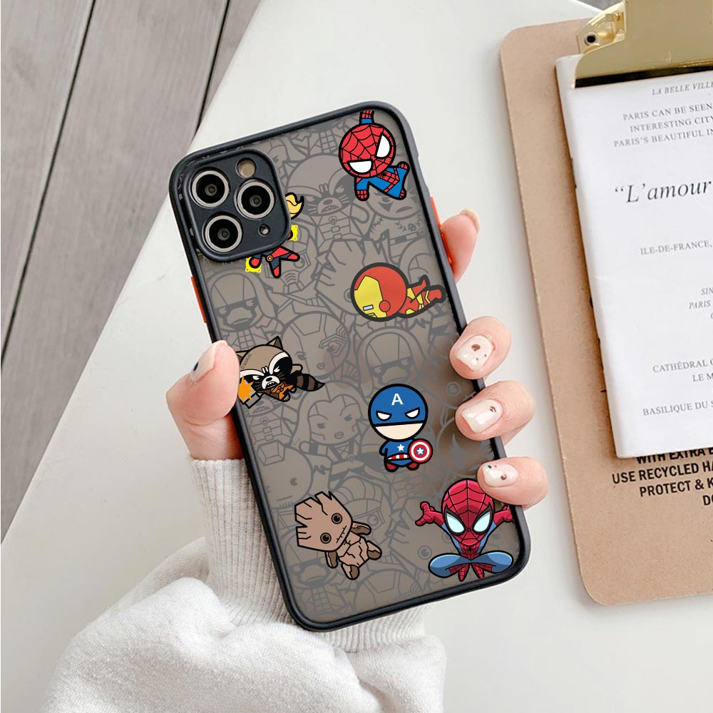 Cartoon Clear Case For iPhone 14 13 Pro Max 12 Pro  Plus Matte Back Cover