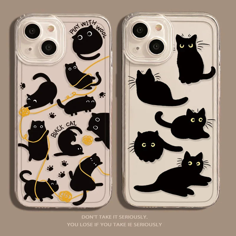 iPhone 13 15 Cover for 12 14 Pro Max Plus Cat Case