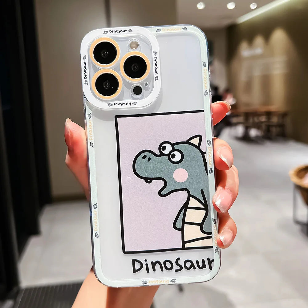 Phone Case For iphone 13 12 14 15 Pro Max Plus Cartoon Soft Silicone Cover