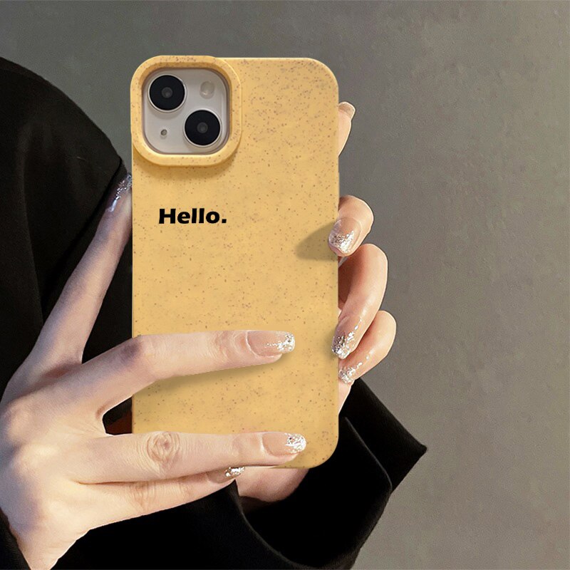 iPhone 15 14 13 12 Simple Hello Letter Phone Case