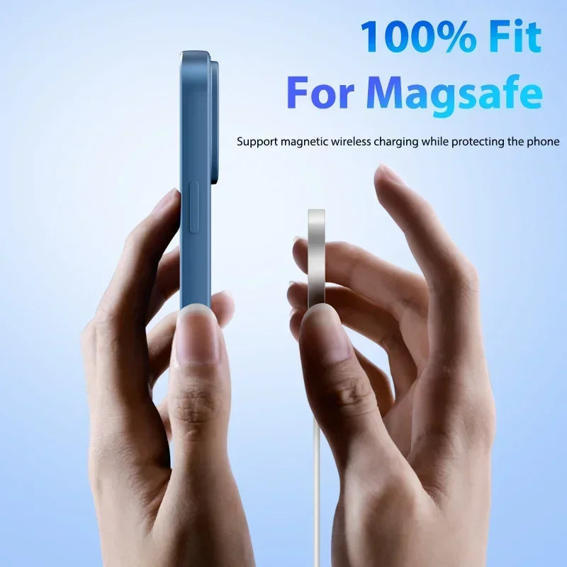Magnetic Liquid Silicone Case  For Samsung S24 S23 Ultra S22 S21 Plus S23 FE For Magsafe