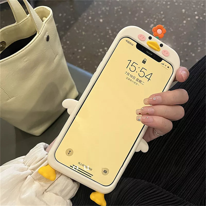 Cartoon Silicone Case For iPhone 15 14 13 12 Pro Plus Protective Soft Cover