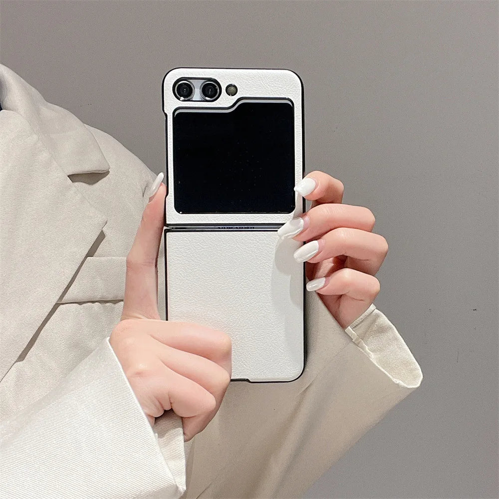 Leather Stripe Phone Case for Samsung Z Flip 5 Case Z Flip for Galaxy Z Flip 5 Cover