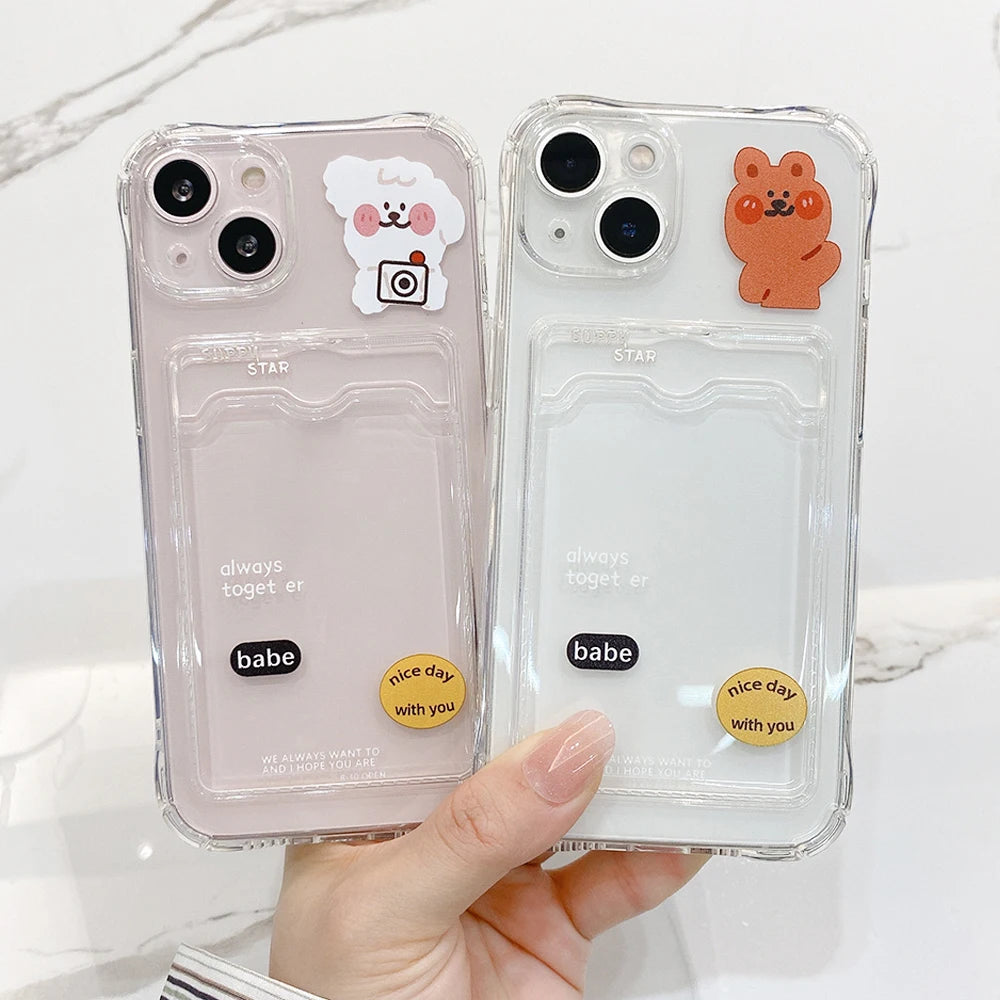 Card Holder Clear Case For Samsung Case Galaxy S22 S23 Ultra S21 Plus S20 FE