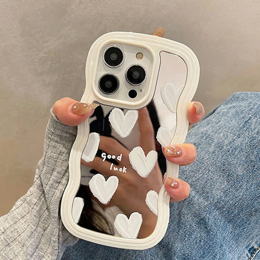Lovely White Heart Case For iPhone Cover