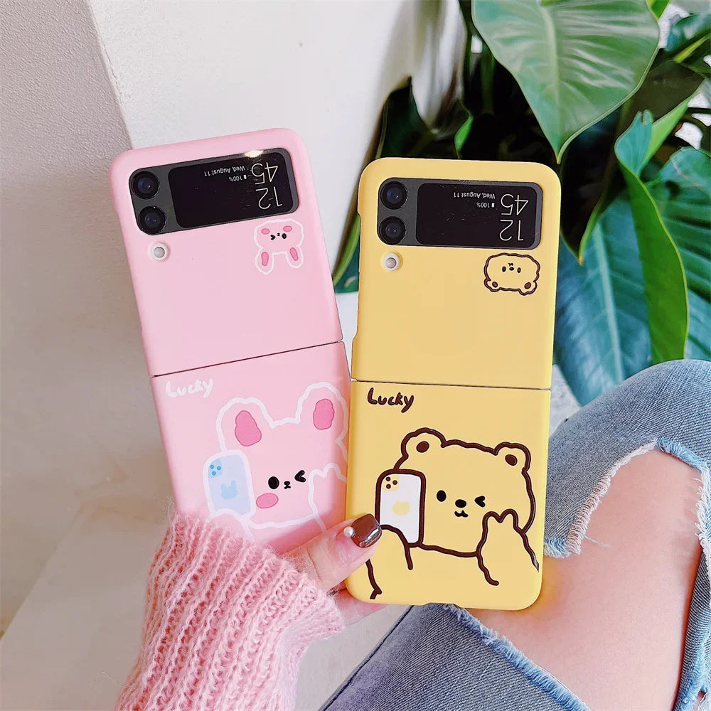 For Samsung Z Flip Bear Case Cover