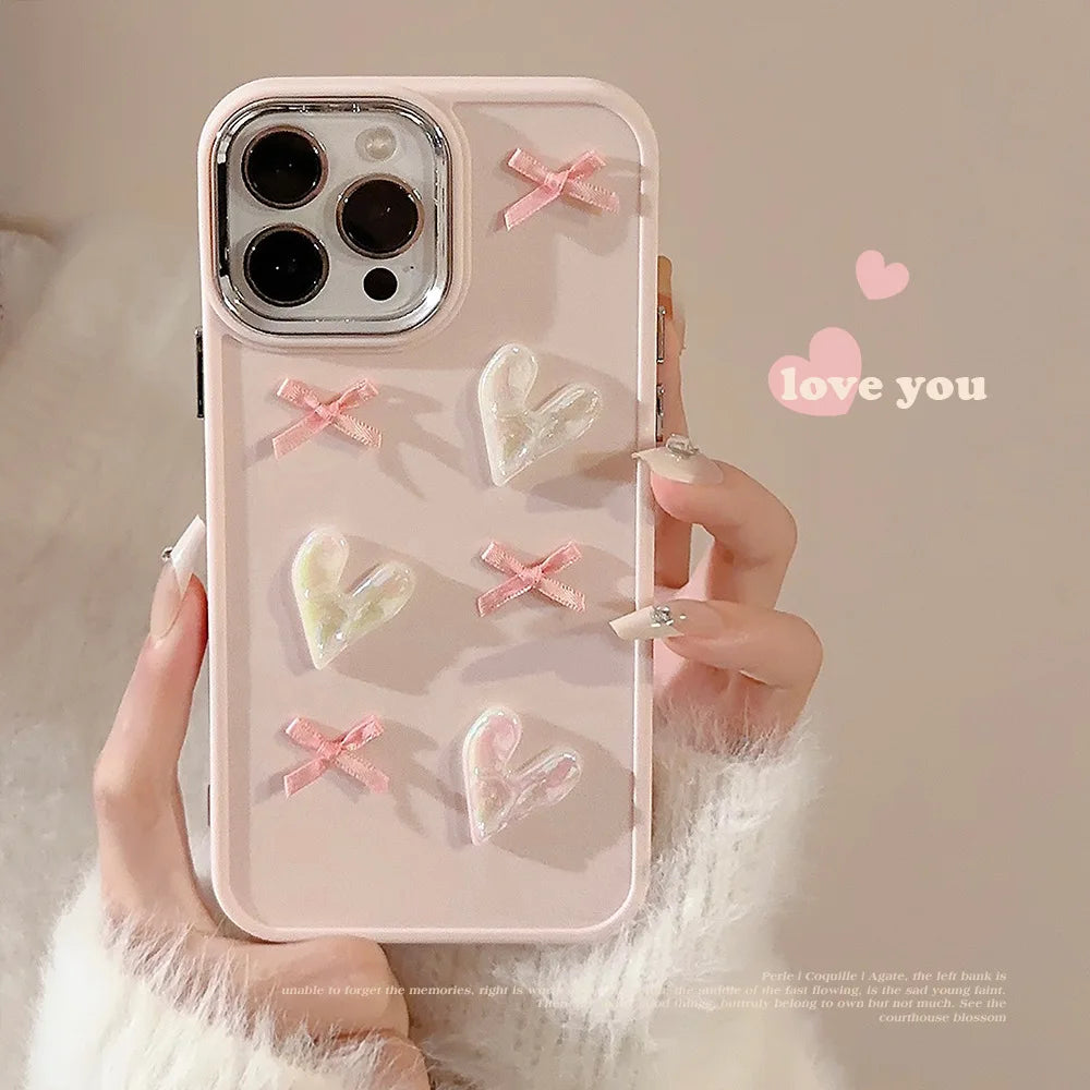 Heart Phone Case For iPhone 12 13 14 15 Pro Max Plus Cover