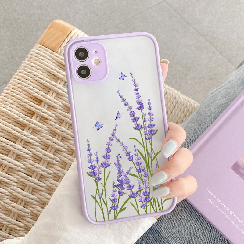 Flower Phone Case for iphone 12 13 14 Pro Max 14 Plus Back Shockproof Cover